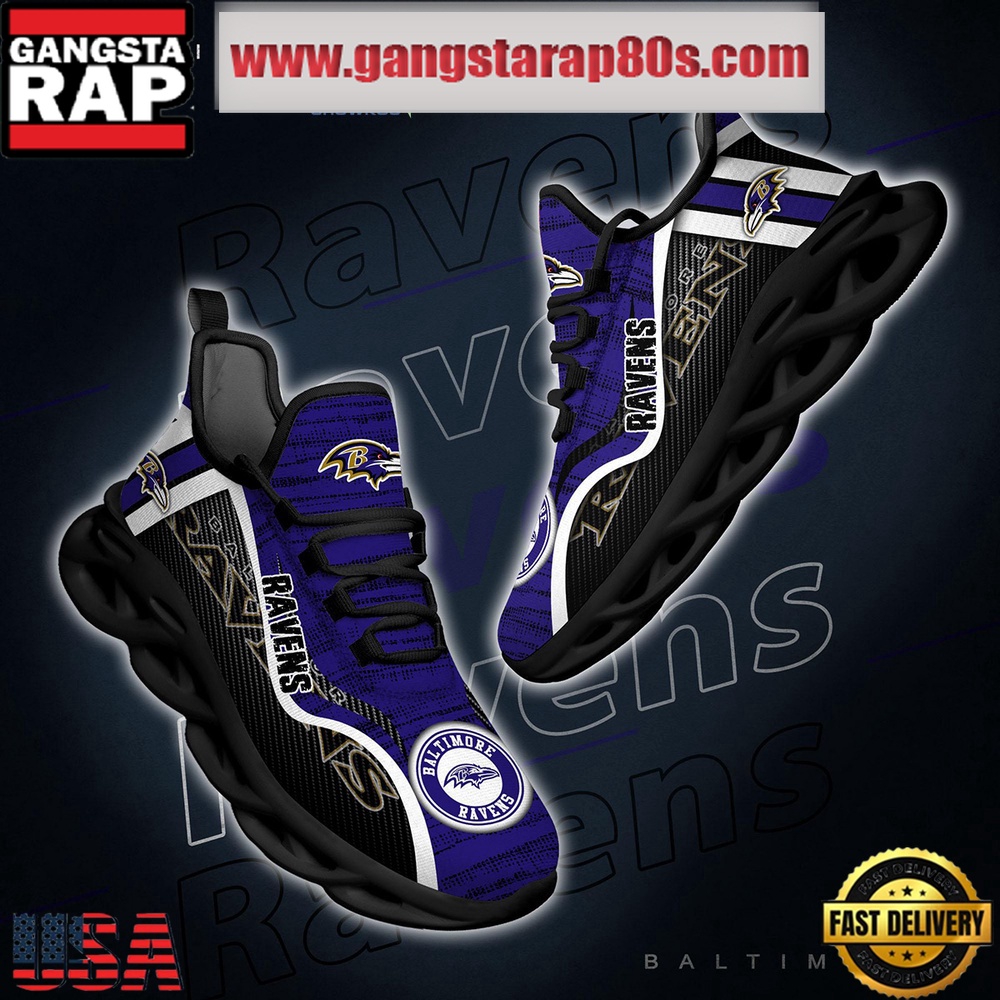 NFL Baltimore Ravens Unique Design Max Soul Shoes Running Sneakers NFL Baltimore Ravens Unique Design Max Soul Shoes Running Sneakers