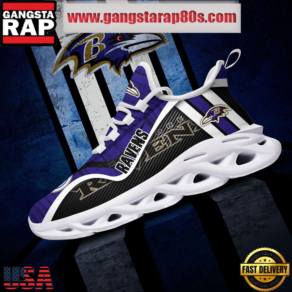 NFL Baltimore Ravens Unique Design Max Soul Shoes Running Sneakers NFL Baltimore Ravens Unique Design Max Soul Shoes Running Sneakers