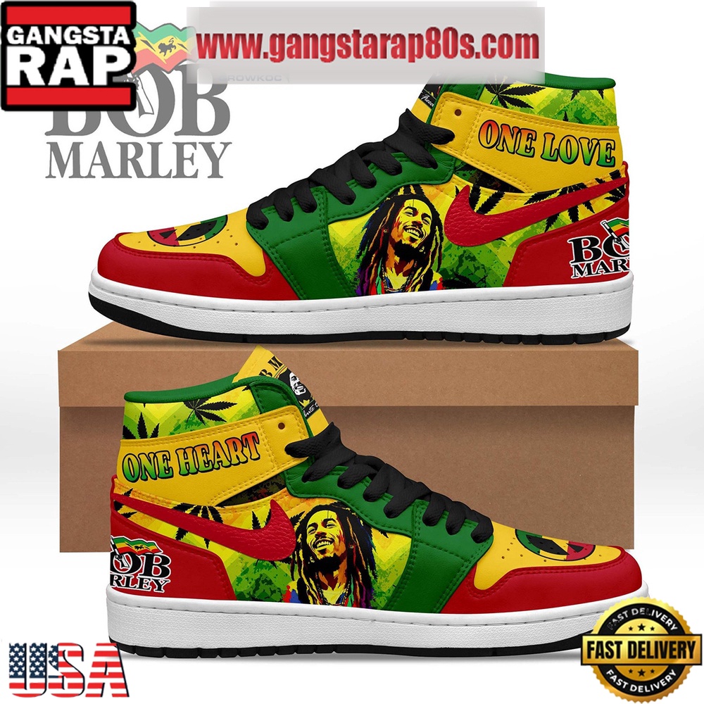 NFL Bob Marley One Heart One Love Air Jordan 1 Sneakers Shoes