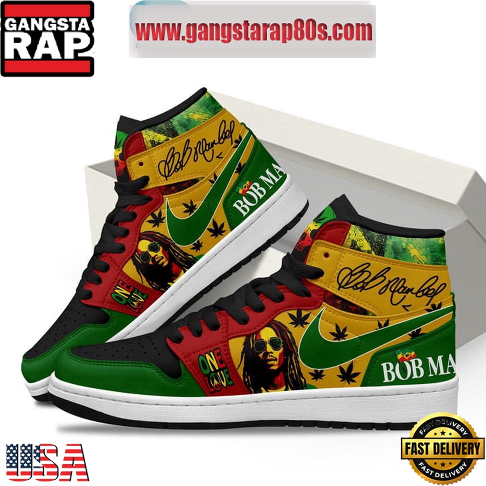 NFL Bob Marley One Love Of Reggae Era Air Jordan 1 Sneakers Shoes