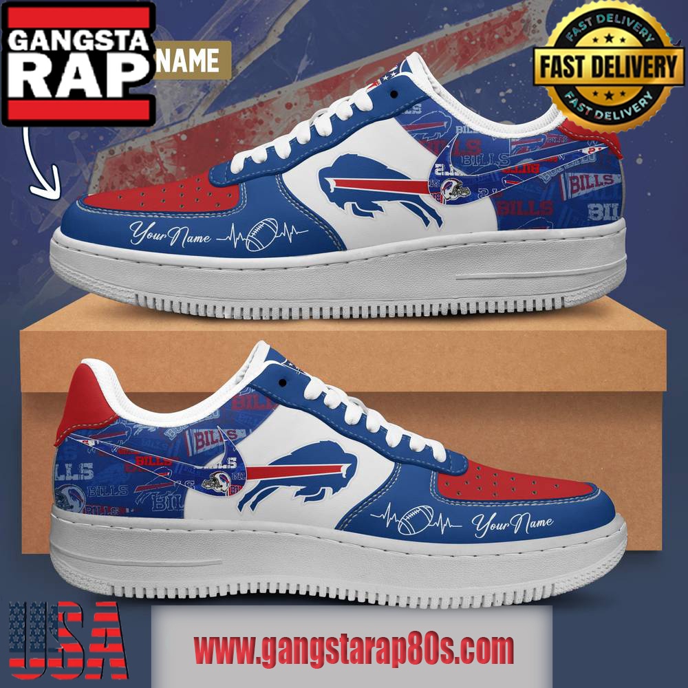 NFL Buffalo Bills Custom Name Air Force 1 Running Sneakers Shoes NFL Buffalo Bills Custom Name Air Force 1 Running Sneakers Shoes