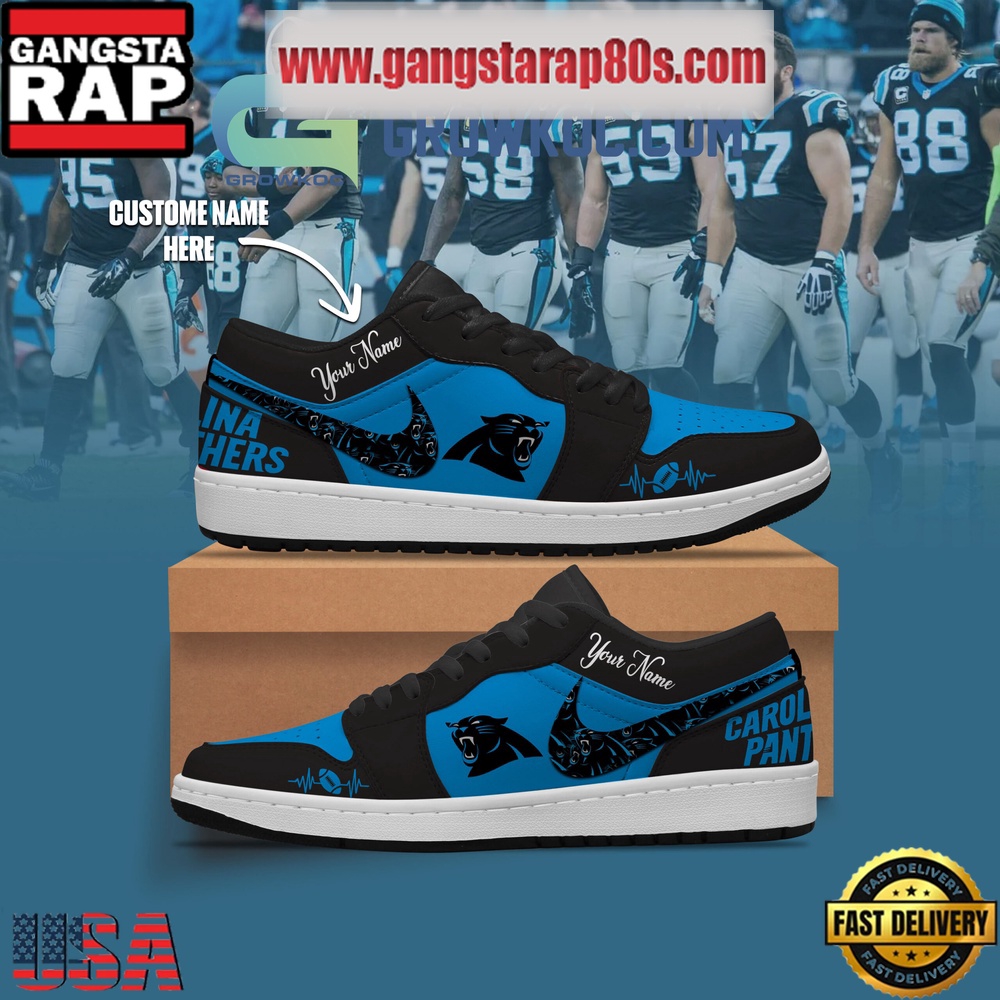 Carolina Panthers Personalized Air Jordan 1 Sneakers Shoes Carolina Panthers Personalized Air Jordan 1 Sneakers Shoes