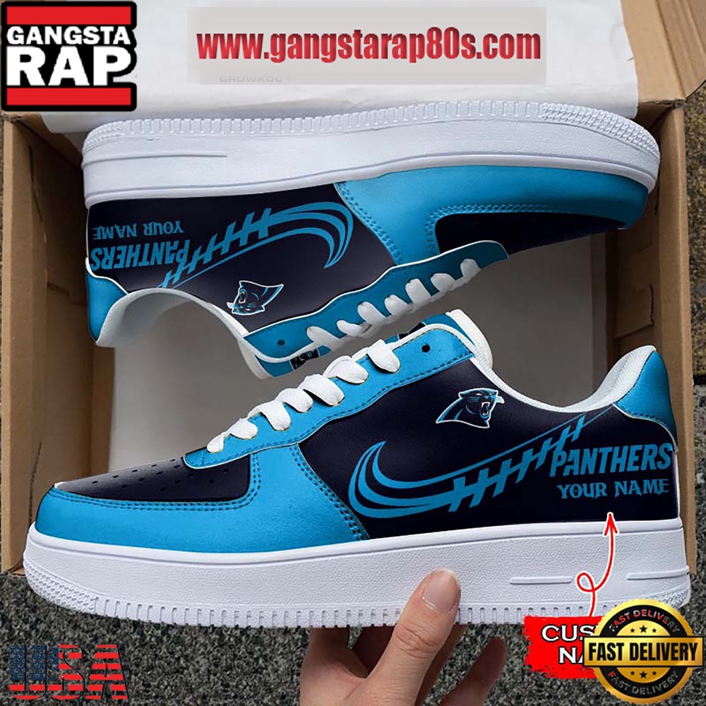 NFL Carolina Panthers Unique Design Custom Name Air Force 1 Sneaker Shoes NFL Carolina Panthers Unique Design Custom Name Air Force 1 Sneaker Shoes