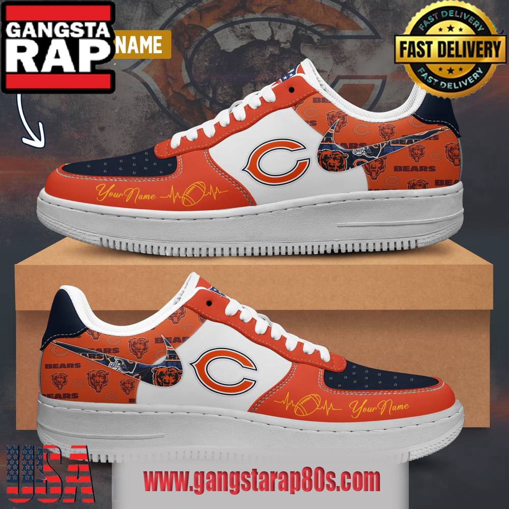 NFL Chicago Bears Custom Name Air Force 1 Running Sneakers Shoes NFL Chicago Bears Custom Name Air Force 1 Running Sneakers Shoes