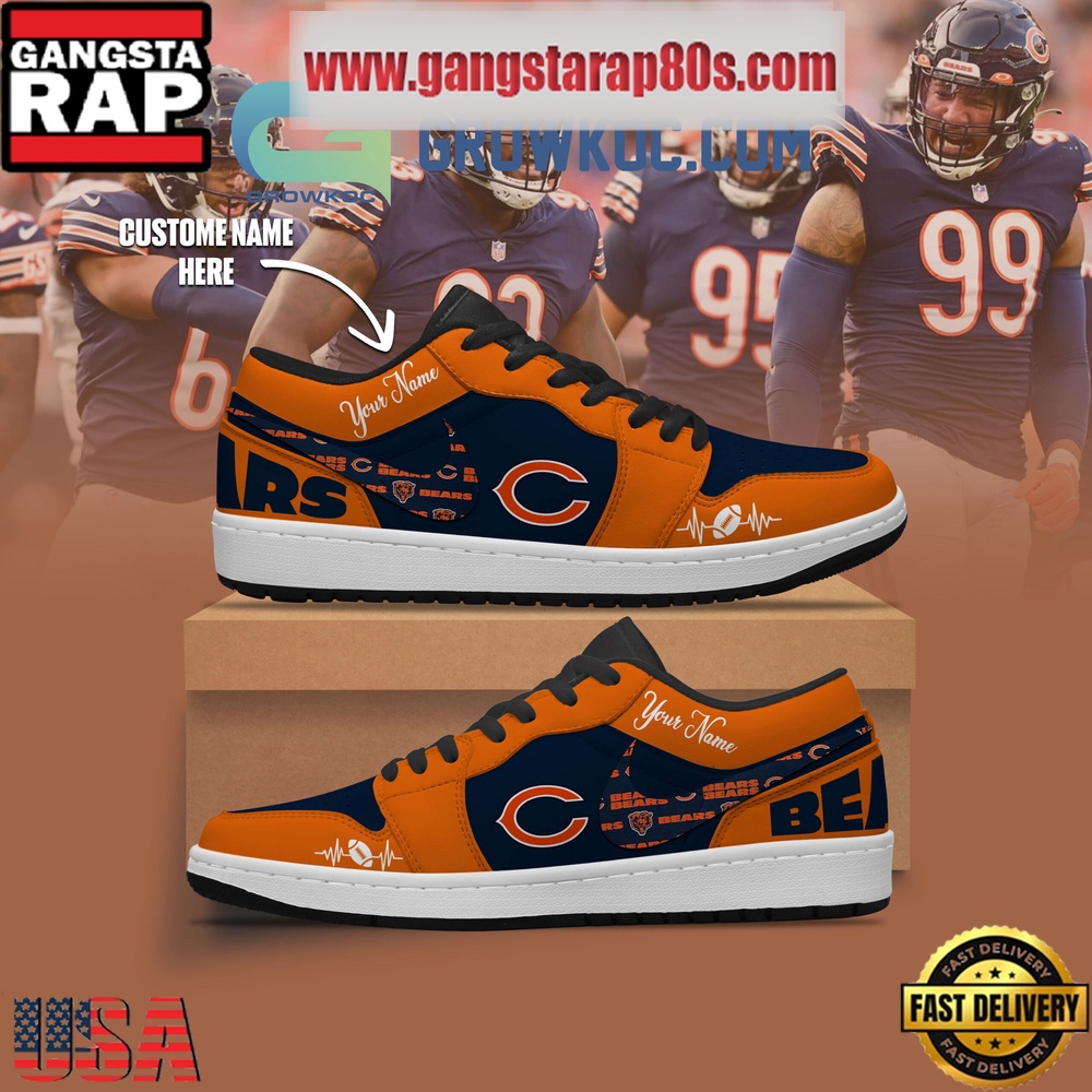 Chicago Bears Personalized Air Jordan 1 Sneakers Shoes Chicago Bears Personalized Air Jordan 1 Sneakers Shoes