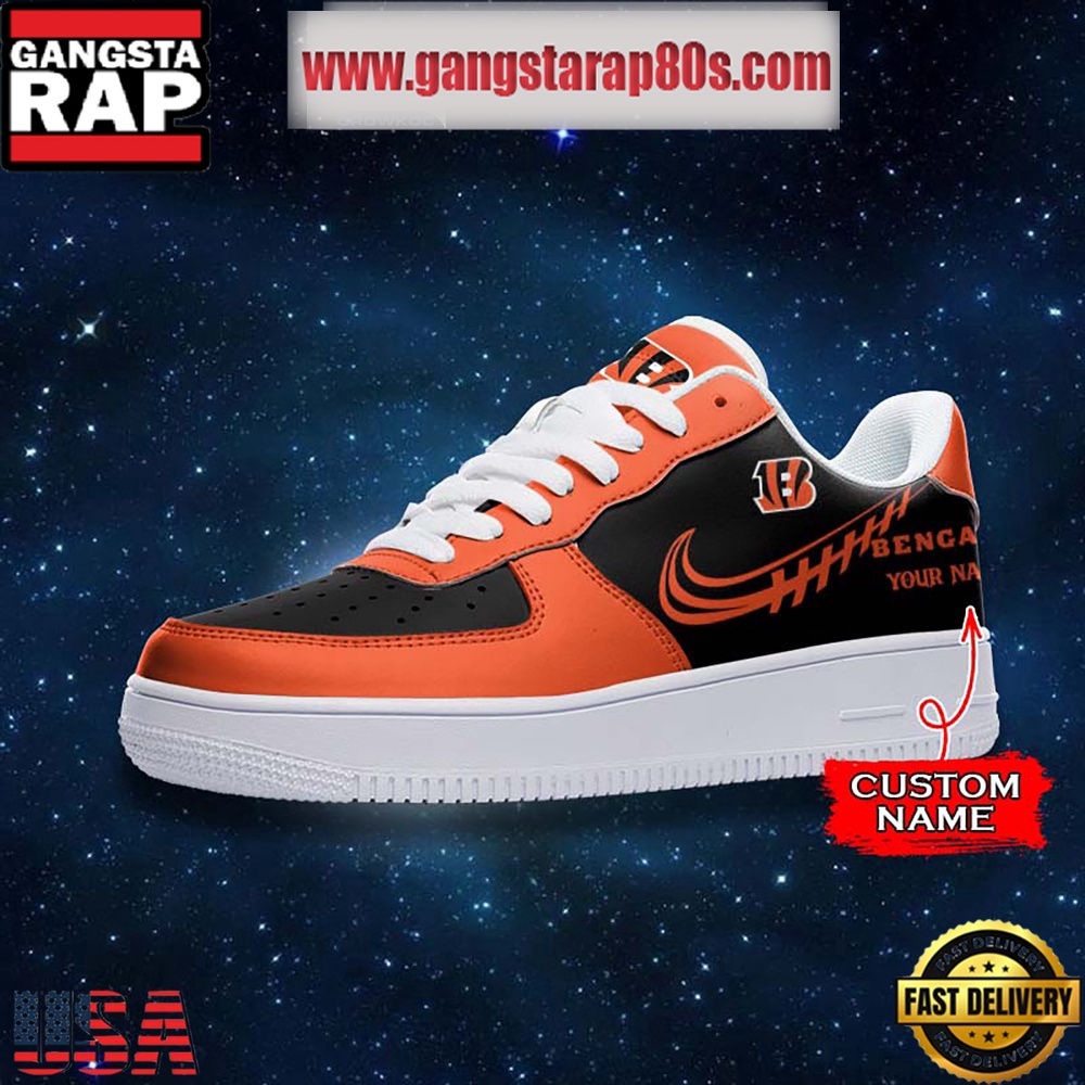 NFL Cincinnati Bengals Unique Design Custom Name Air Force 1 Sneaker Shoes NFL Cincinnati Bengals Unique Design Custom Name Air Force 1 Sneaker Shoes