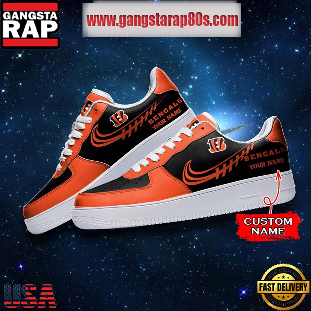 NFL Cincinnati Bengals Unique Design Custom Name Air Force 1 Sneaker Shoes NFL Cincinnati Bengals Unique Design Custom Name Air Force 1 Sneaker Shoes