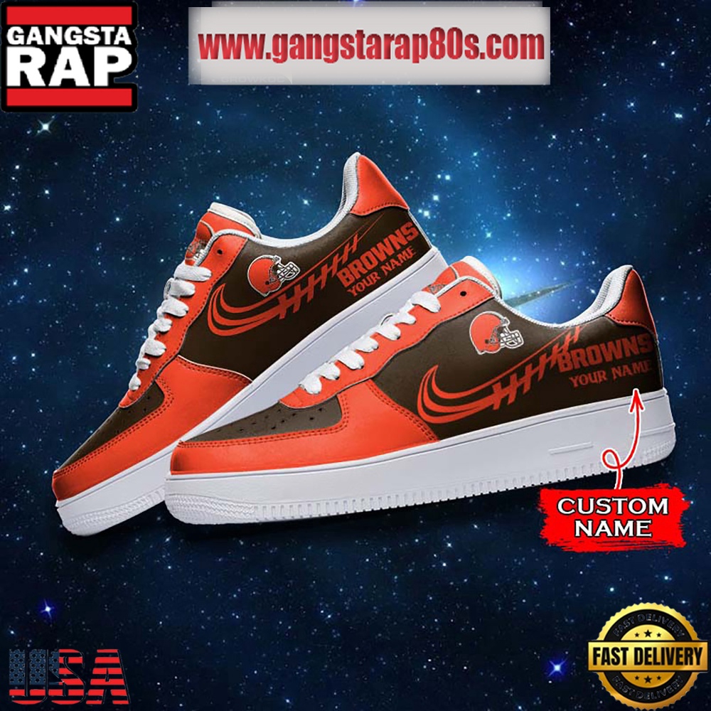 NFL Cleveland Browns Unique Design Custom Name Air Force 1 Sneaker Shoes NFL Cleveland Browns Unique Design Custom Name Air Force 1 Sneaker Shoes