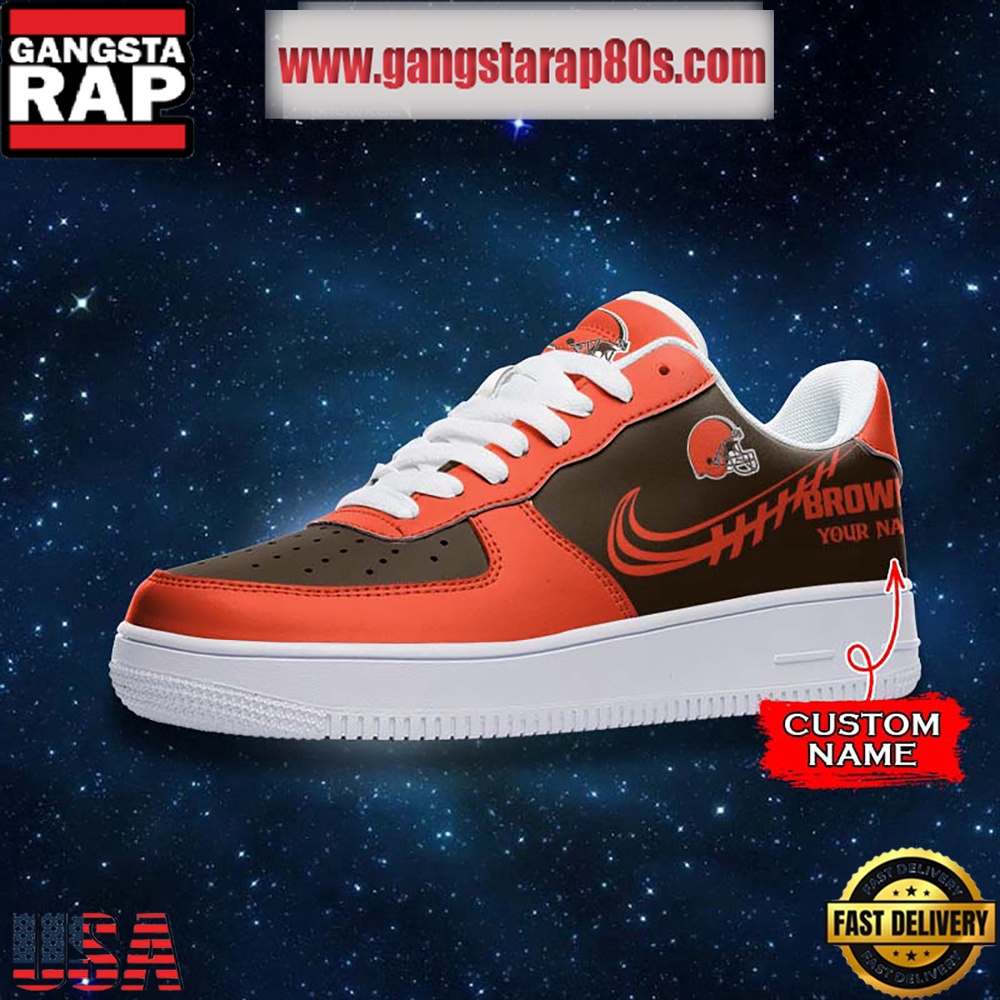 NFL Cleveland Browns Unique Design Custom Name Air Force 1 Sneaker Shoes NFL Cleveland Browns Unique Design Custom Name Air Force 1 Sneaker Shoes