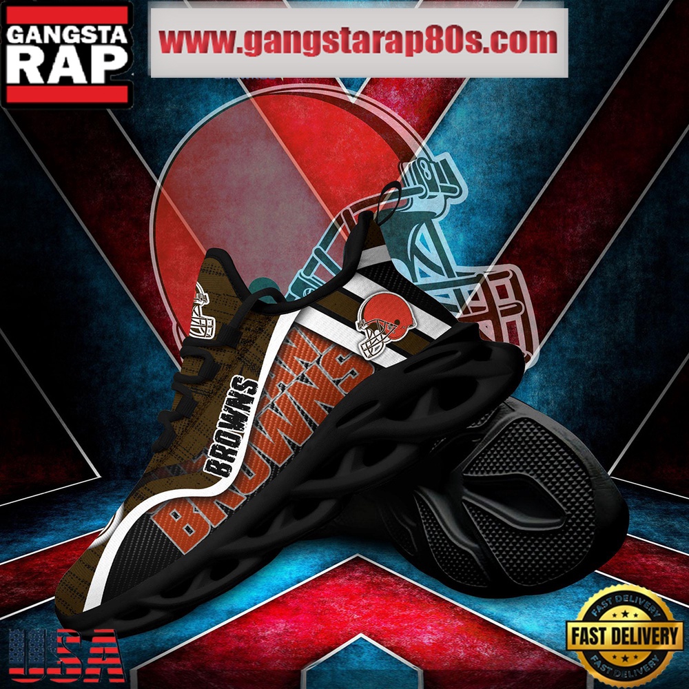 NFL Cleveland Browns Unique Design Max Soul Shoes Running Sneakers NFL Cleveland Browns Unique Design Max Soul Shoes Running Sneakers