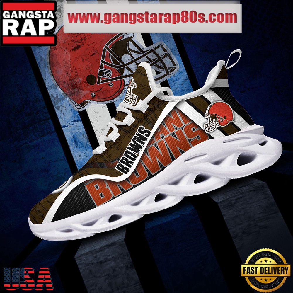 NFL Cleveland Browns Unique Design Max Soul Shoes Running Sneakers NFL Cleveland Browns Unique Design Max Soul Shoes Running Sneakers