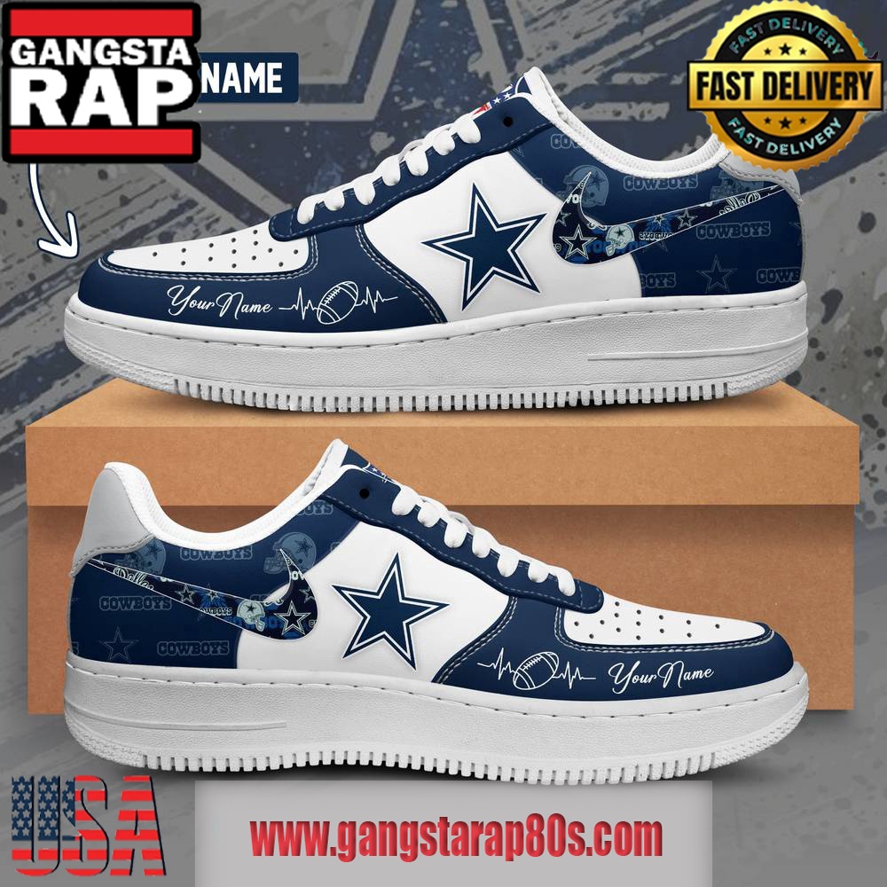 NFL Dallas Cowboys Custom Name Air Force 1 Running Sneakers Shoes
