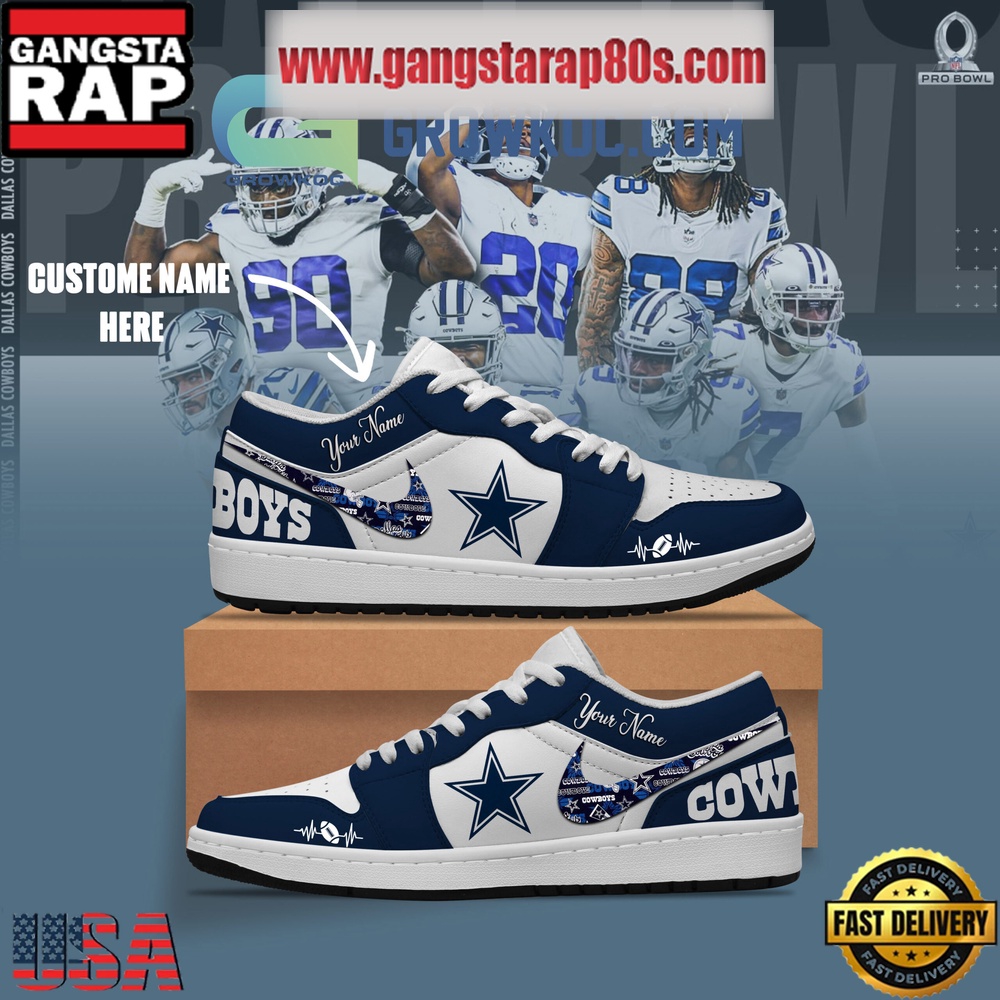NFL Dallas Cowboys Personalized Air Jordan 1 Sneakers Shoes