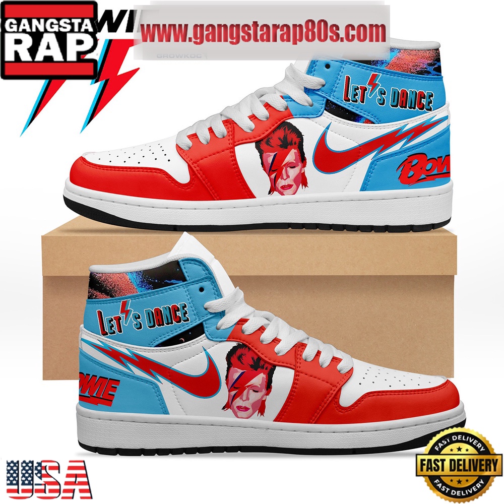 NFL David Bowie Let's Dance Air Jordan 1 Sneakers Shoes