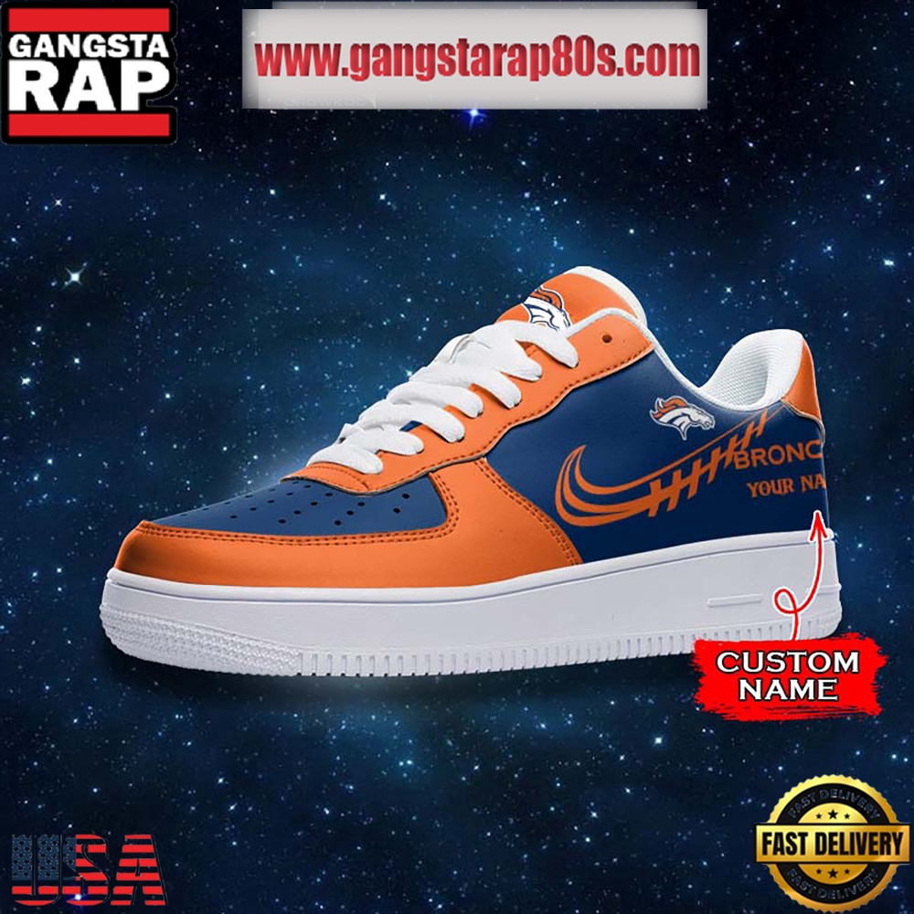NFL Denver Broncos Unique Design Custom Name Air Force 1 Sneaker Shoes