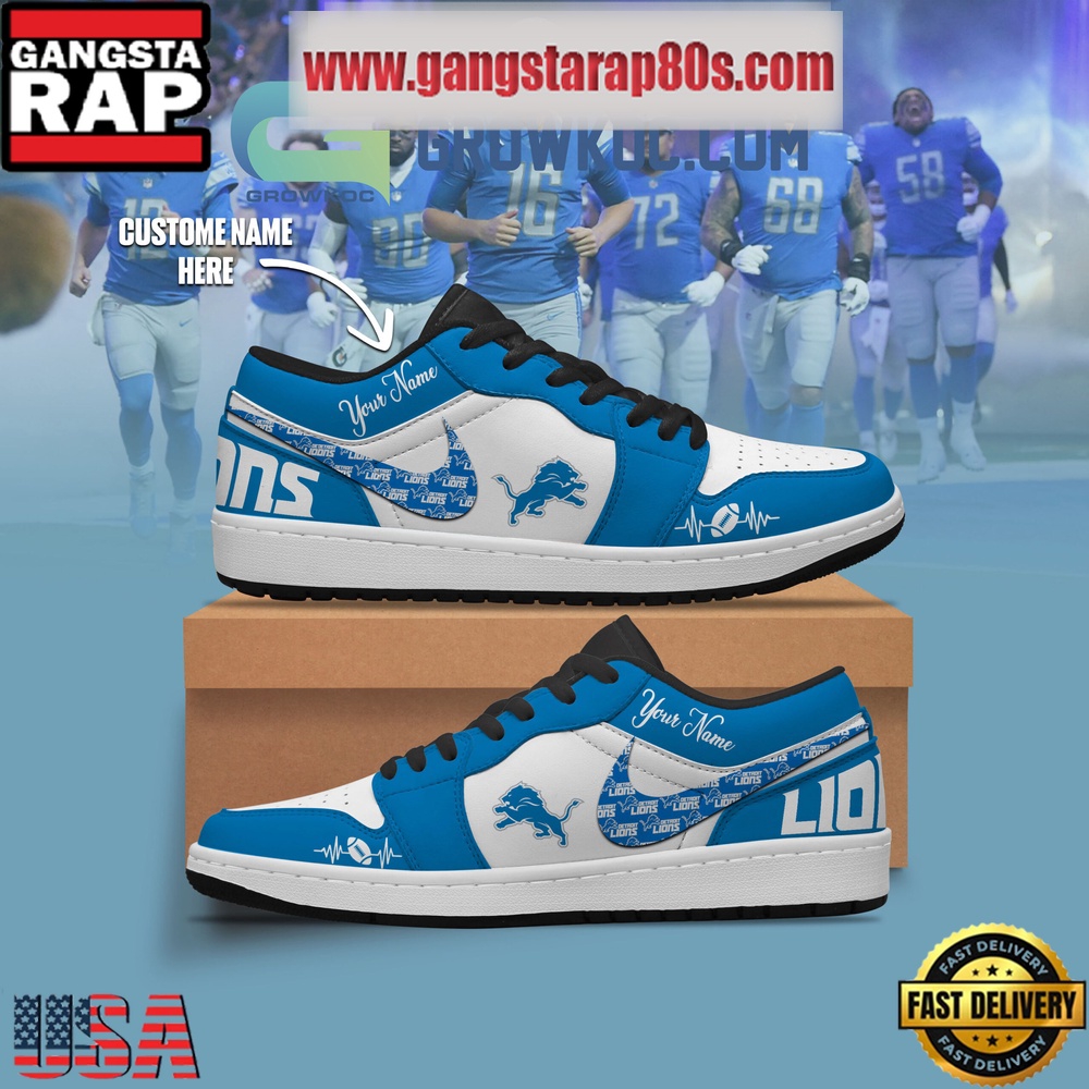 NFL Detroit Lions Personalized Air Jordan 1 Sneakers Shoes