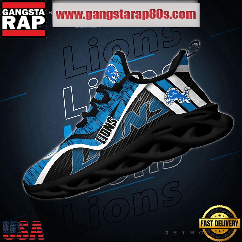 NFL Detroit Lions Unique Design Max Soul Shoes Running Sneakers