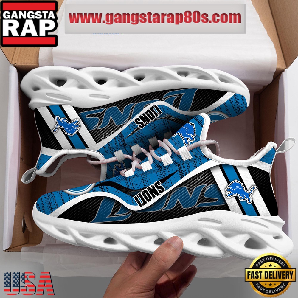 NFL Detroit Lions Unique Design Max Soul Shoes Running Sneakers