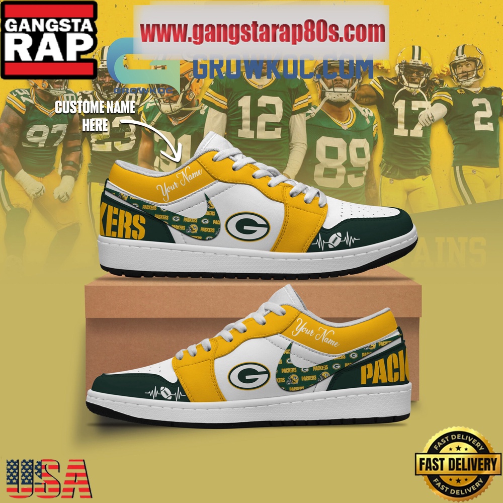 NFL Green Bay Packers Personalized Air Jordan 1 Sneakers Shoes