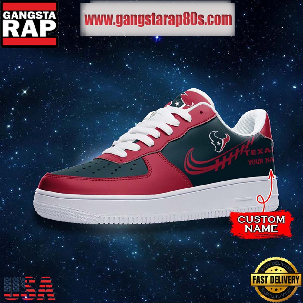 NFL Houston Texans Unique Design Custom Name Air Force 1 Sneaker Shoes