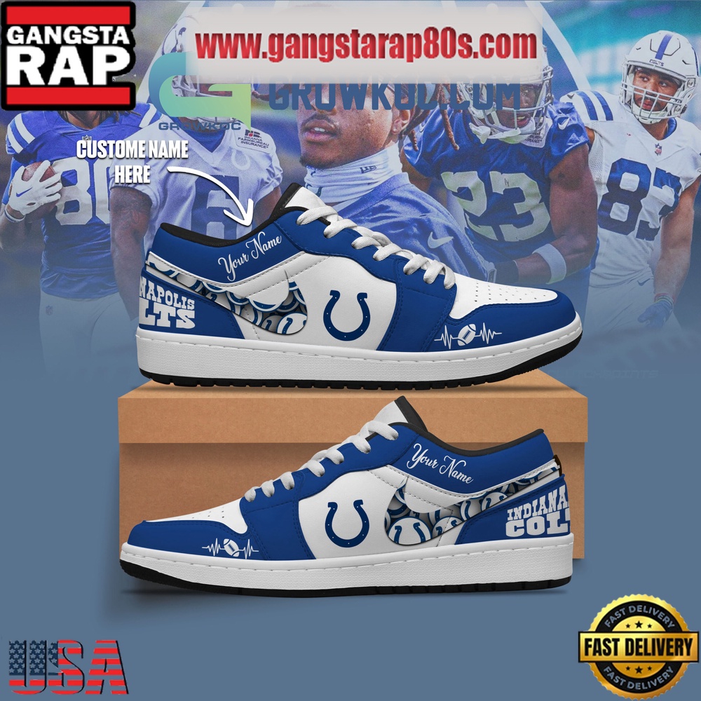 Indianapolis Colts Personalized Air Jordan 1 Sneakers Shoes Indianapolis Colts Personalized Air Jordan 1 Sneakers Shoes