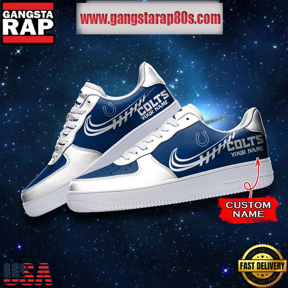 NFL Indianapolis Colts Unique Design Custom Name Air Force 1 Sneaker Shoes NFL Indianapolis Colts Unique Design Custom Name Air Force 1 Sneaker Shoes