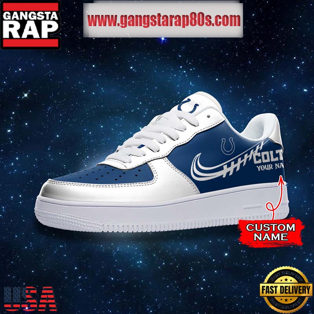 NFL Indianapolis Colts Unique Design Custom Name Air Force 1 Sneaker Shoes