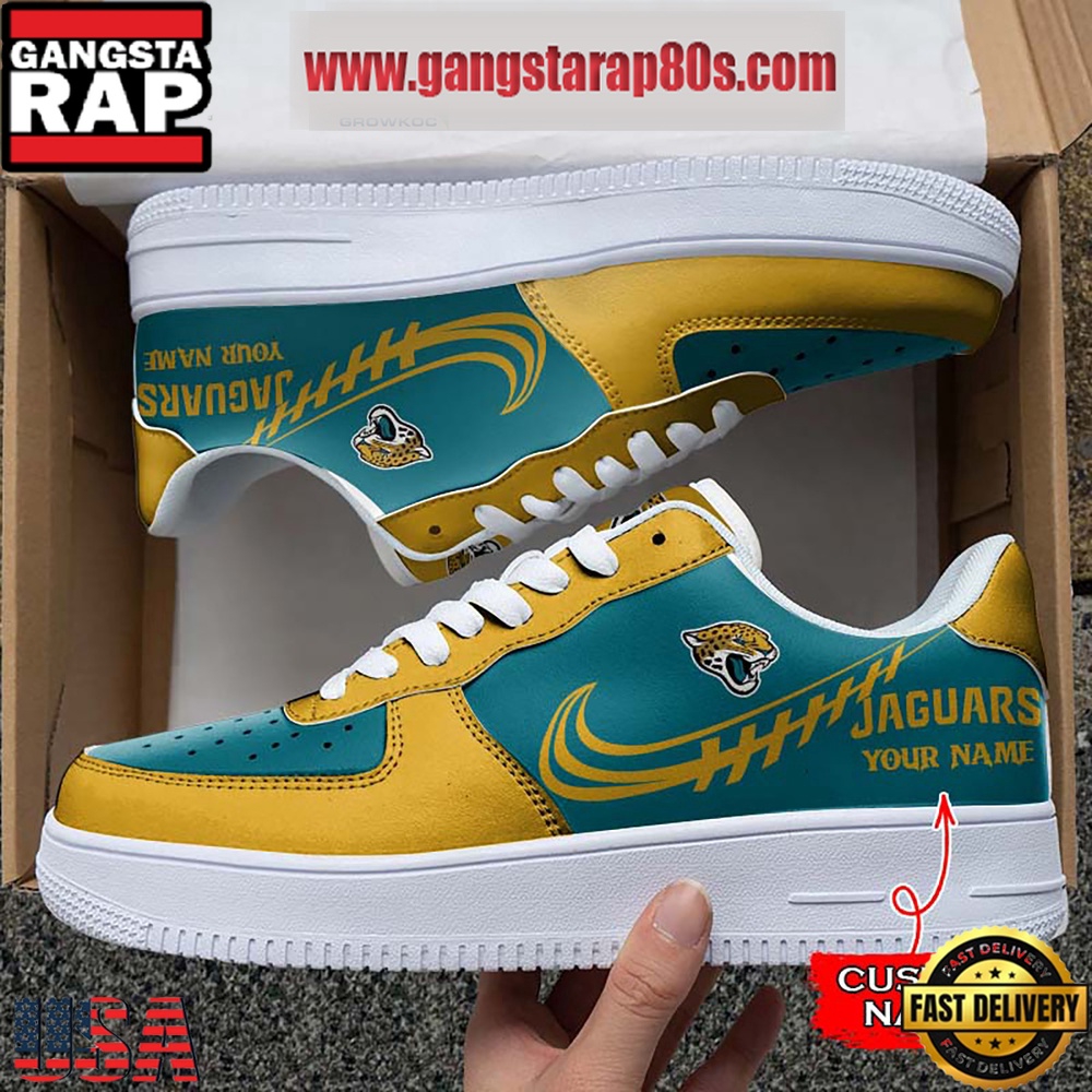 NFL Jacksonville Jaguars Unique Design Custom Name Air Force 1 Sneaker Shoes NFL Jacksonville Jaguars Unique Design Custom Name Air Force 1 Sneaker Shoes