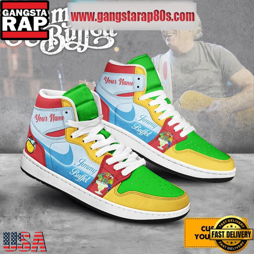 NFL Jimmy Buffet It's Summer Time Personalized Air Jordan 1 Sneakers Shoes