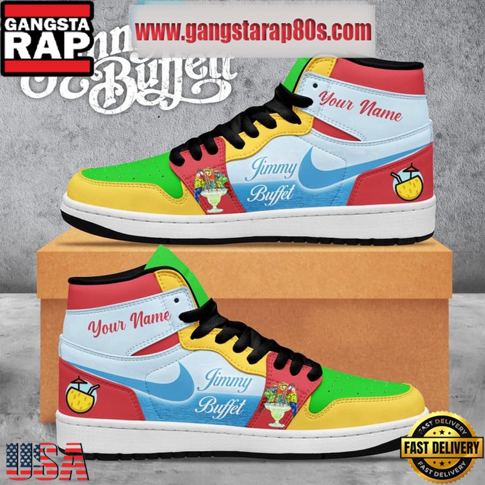 Jimmy Buffet It's Summer Time Personalized Air Jordan 1 Sneakers Shoes Jimmy Buffet It's Summer Time Personalized Air Jordan 1 Sneakers Shoes