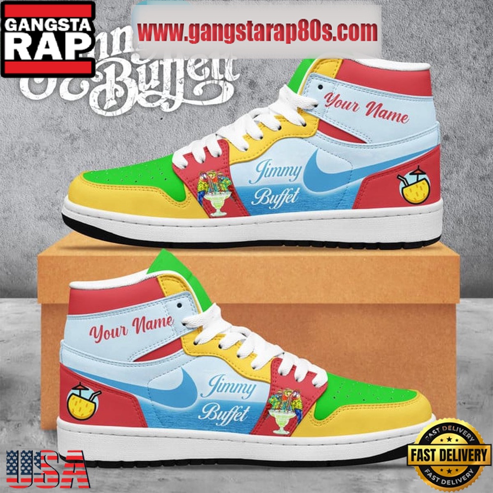 Jimmy Buffet It's Summer Time Personalized Air Jordan 1 Sneakers Shoes Jimmy Buffet It's Summer Time Personalized Air Jordan 1 Sneakers Shoes