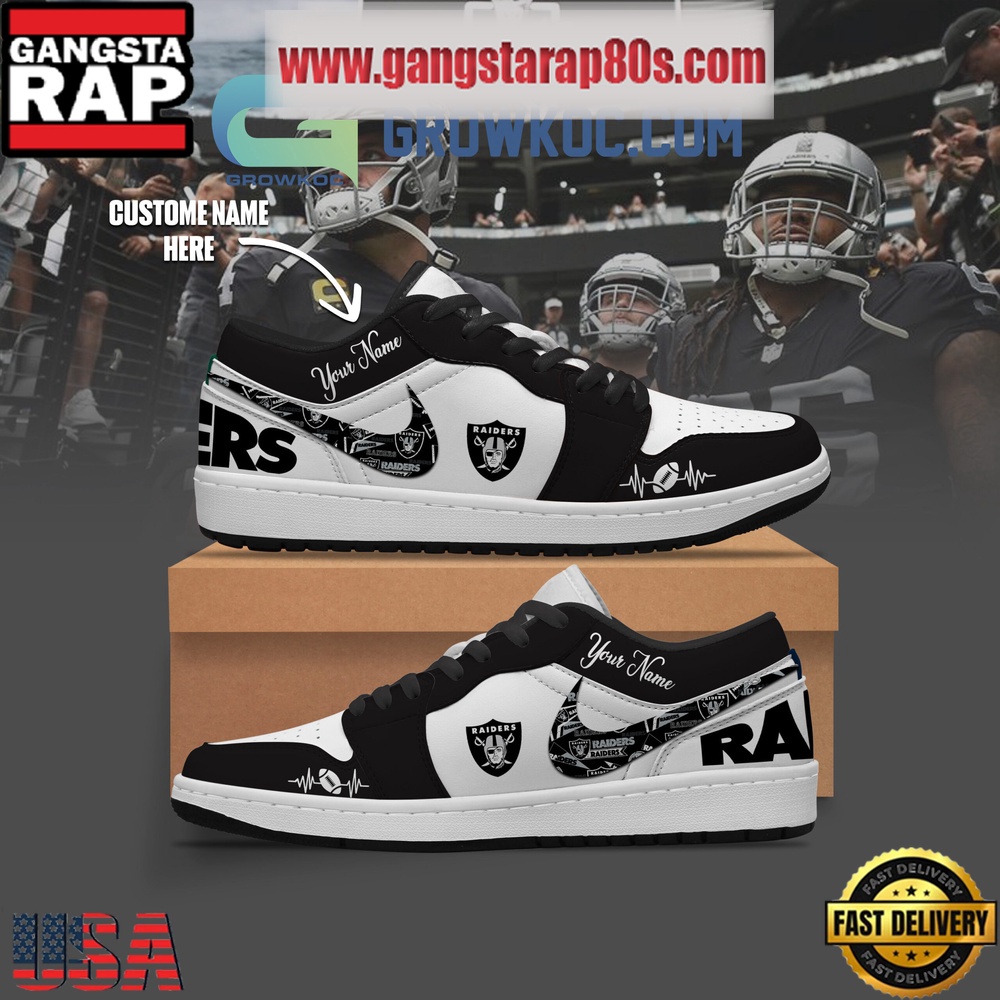 NFL Las Vegas Raiders Personalized Air Jordan 1 Sneakers Shoes