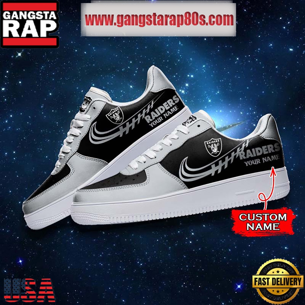 NFL Las Vegas Raiders Unique Design Custom Name Air Force 1 Sneaker Shoes NFL Las Vegas Raiders Unique Design Custom Name Air Force 1 Sneaker Shoes
