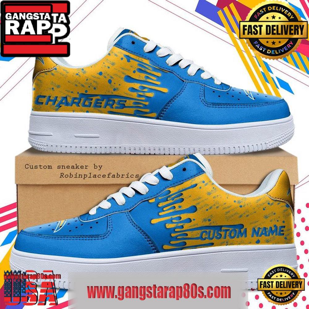 NFL Los Angeles Chargers Dripping Color Pattern Sneaker For Men Women