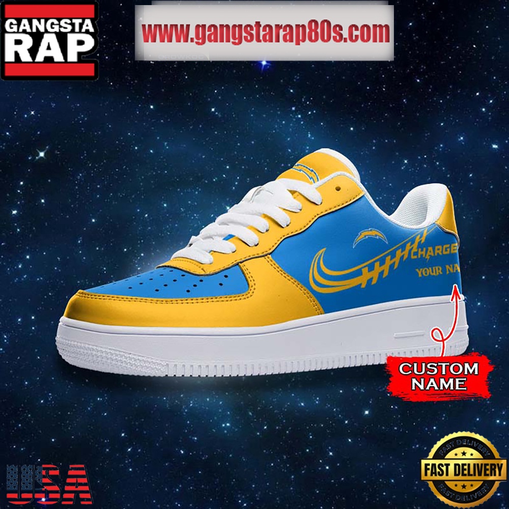 NFL Los Angeles Chargers Unique Design Custom Name Air Force 1 Sneaker Shoes