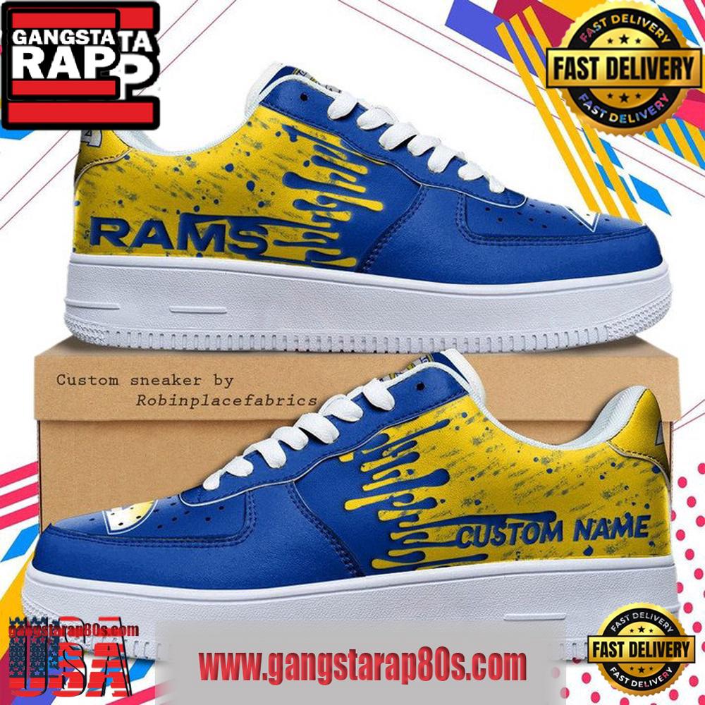 NFL Los Angeles Rams Dripping Color Pattern Sneaker For Men Women