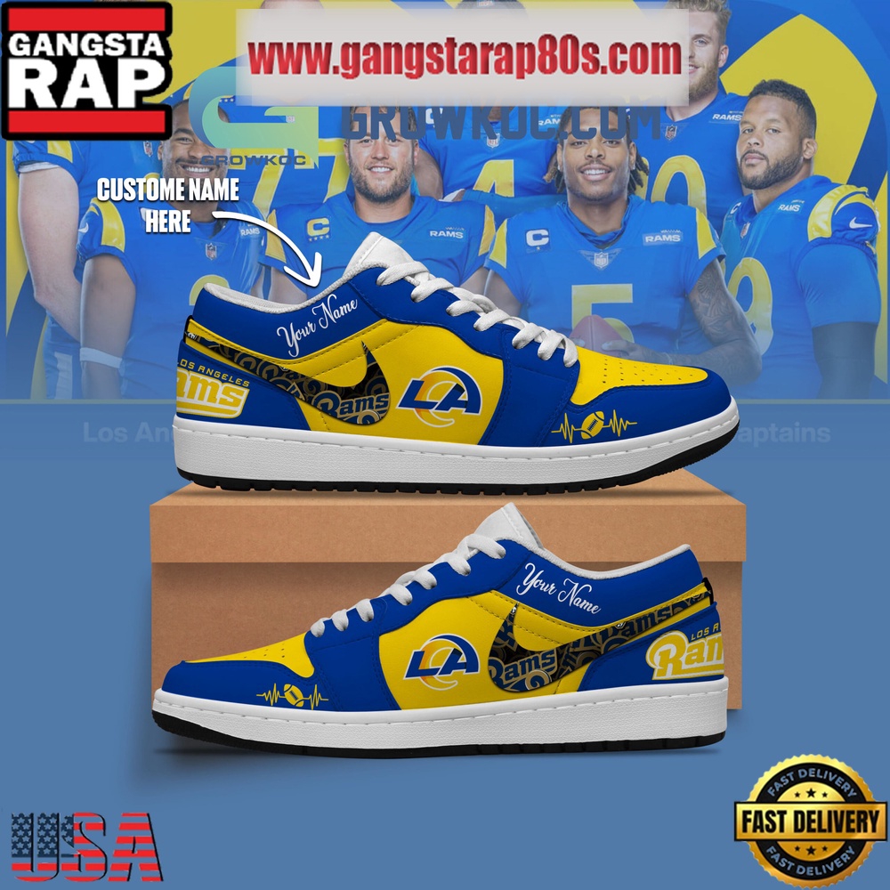 NFL Los Angeles Rams Personalized Air Jordan 1 Sneakers Shoes