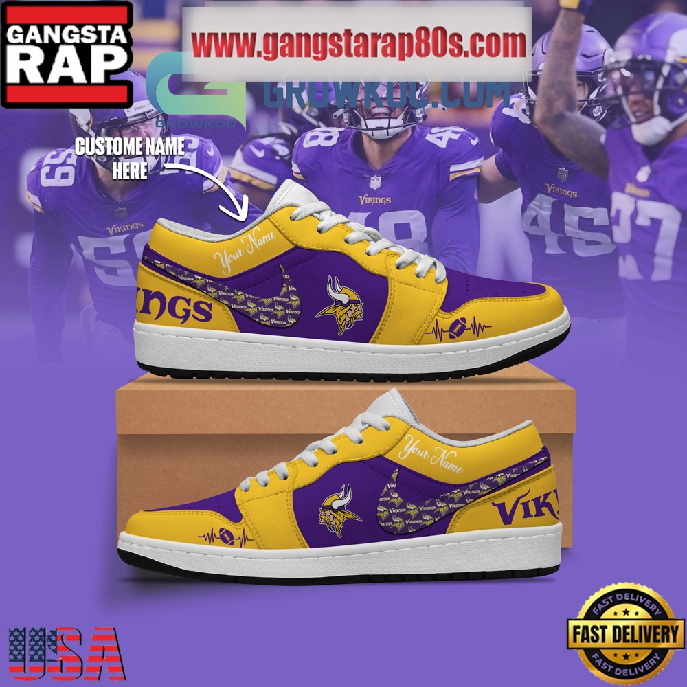 NFL Minnesota Vikings Personalized Air Jordan 1 Sneakers Shoes
