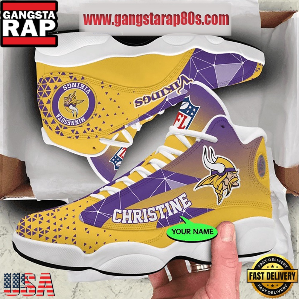 NFL Minnesota Vikings Personalized Air Jordan 13 Sport Shoes