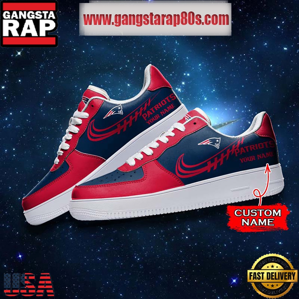 NFL New England Patriots Unique Design Custom Name Air Force 1 Sneaker Shoes NFL New England Patriots Unique Design Custom Name Air Force 1 Sneaker Shoes