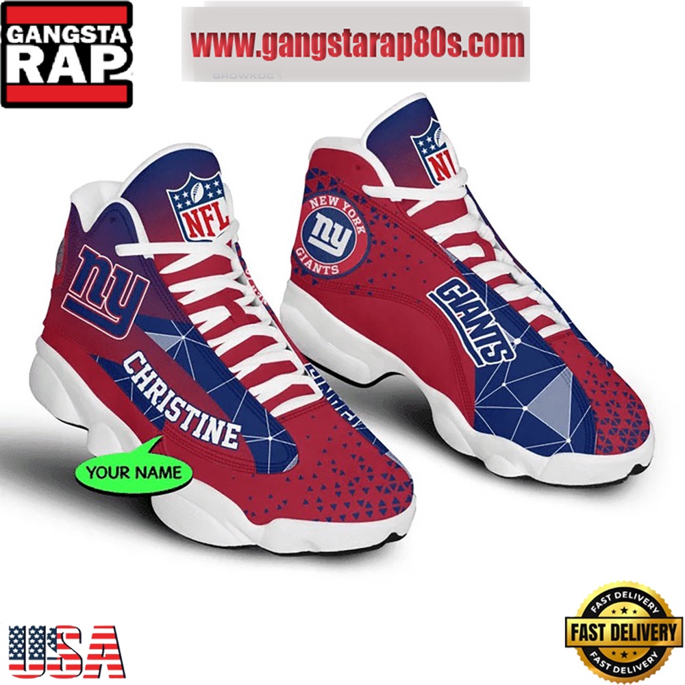 NFL New York Giants Personalized Air Jordan 13 Sport Shoes NFL New York Giants Personalized Air Jordan 13 Sport Shoes