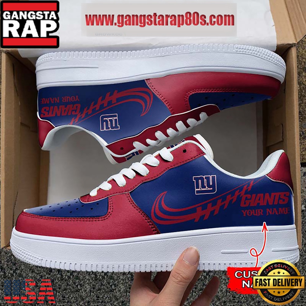NFL New York Giants Unique Design Custom Name Air Force 1 Sneaker Shoes NFL New York Giants Unique Design Custom Name Air Force 1 Sneaker Shoes