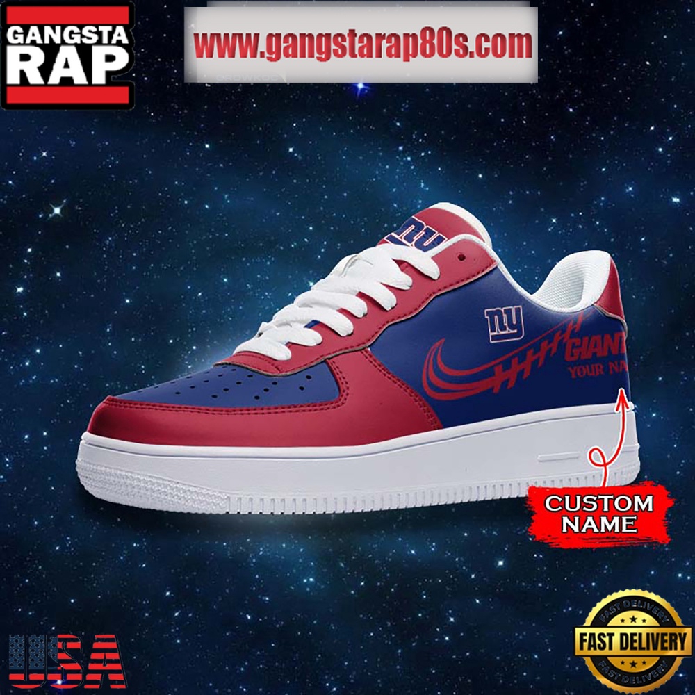 NFL New York Giants Unique Design Custom Name Air Force 1 Sneaker Shoes NFL New York Giants Unique Design Custom Name Air Force 1 Sneaker Shoes