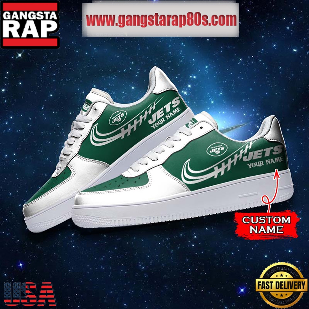 NFL New York Jets Unique Design Custom Name Air Force 1 Sneaker Shoes NFL New York Jets Unique Design Custom Name Air Force 1 Sneaker Shoes