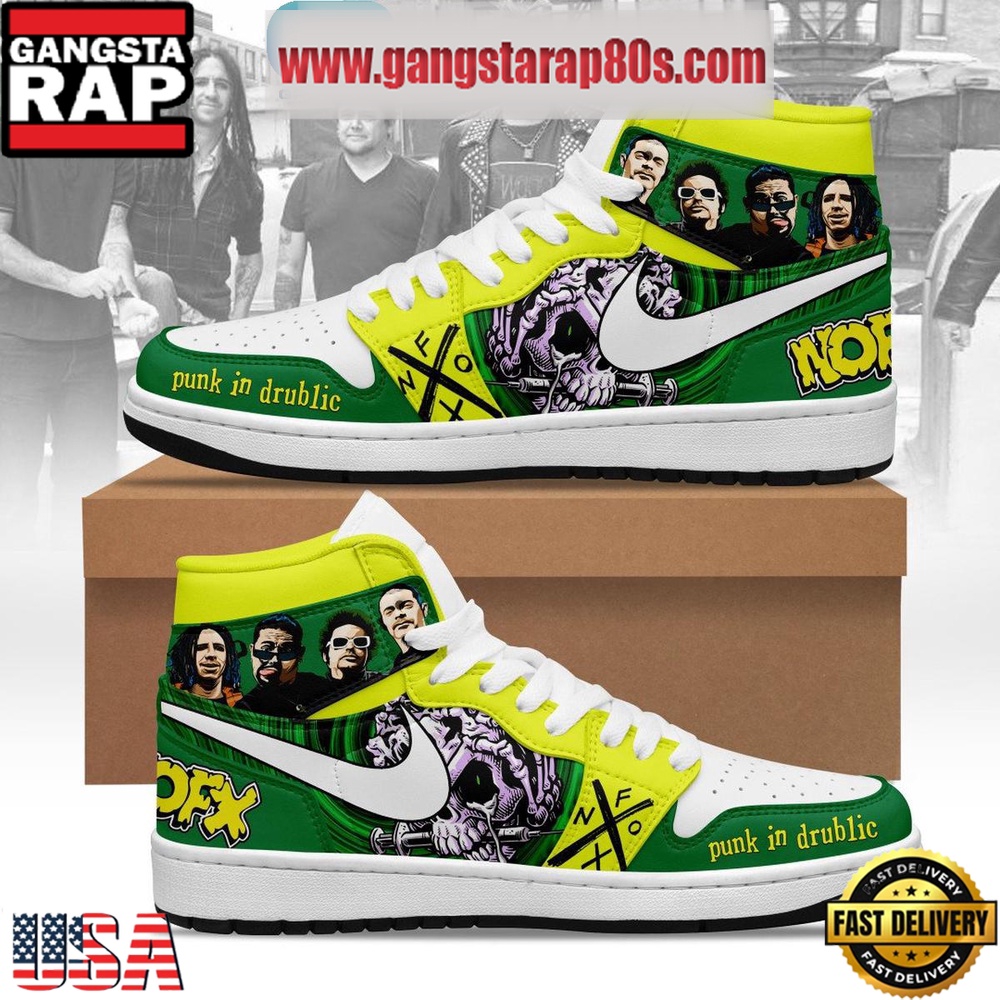 NFL NOFX Punk Band In Drublic Air Jordan 1 Sneakers Shoes