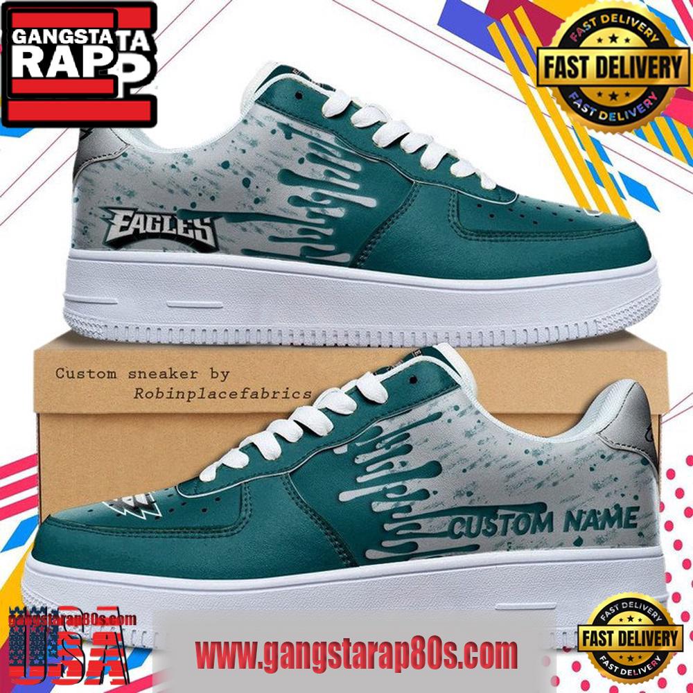 NFL Philadelphia Eagles Dripping Color Pattern Sneaker For Men Women