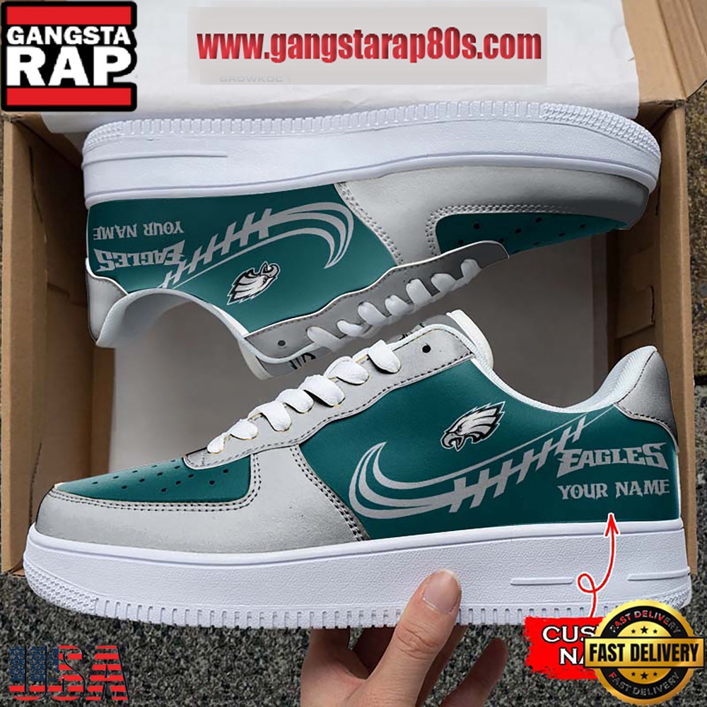NFL Philadelphia Eagles Unique Design Custom Name Air Force 1 Sneaker Shoes