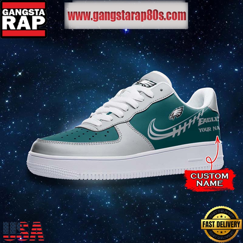 NFL Philadelphia Eagles Unique Design Custom Name Air Force 1 Sneaker Shoes