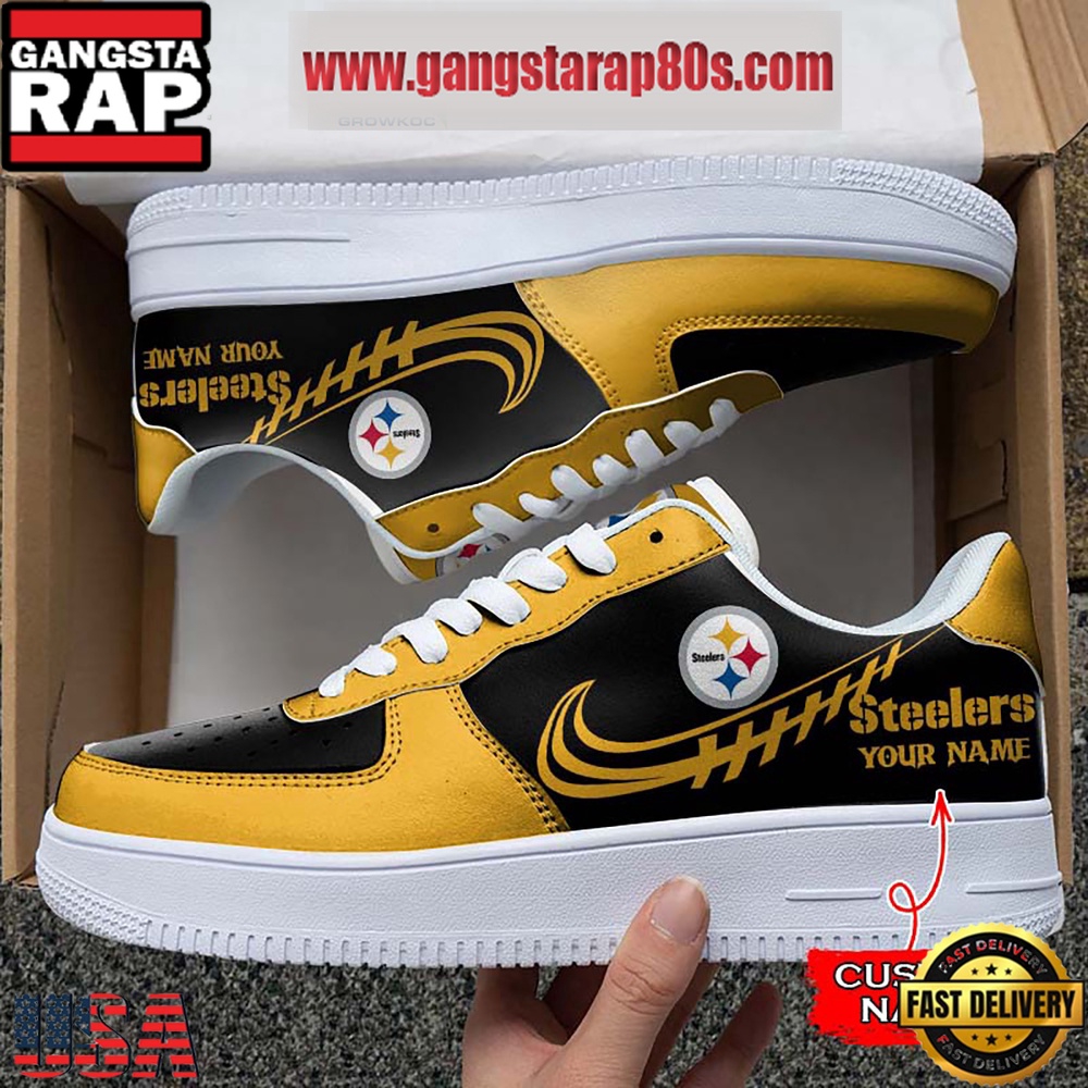 NFL Pittsburgh Steelers Unique Design Custom Name Air Force 1 Sneaker Shoes