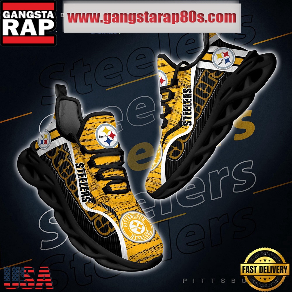 NFL Pittsburgh Steelers Unique Design Max Soul Shoes Running Sneakers NFL Pittsburgh Steelers Unique Design Max Soul Shoes Running Sneakers